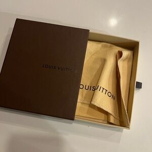 Louis Vuitton Chocolate Brown Box with Beige Dust Bag